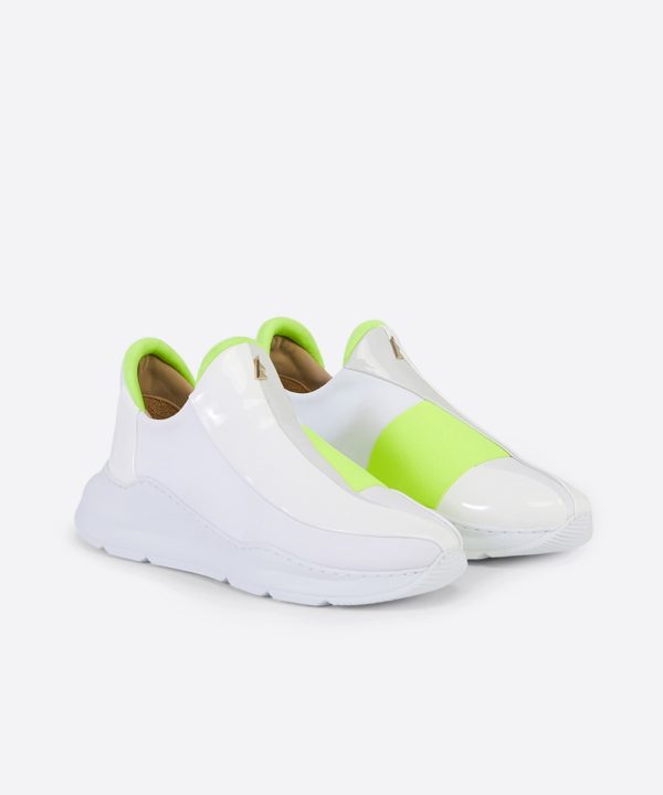 Electron. 04 White and Neon Sneaker